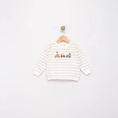  ARABA HAYVANLAR BASKILI ERKEK BEBE SWEAT 0380-1