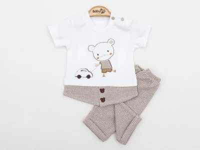 ARABALI KEDİ NAKIŞLI ERKEK BEBE 2 Lİ SWEAT TAKIM 4036