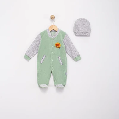 ARMALI CEPLİ KADİFE BEBE TULUM 1513