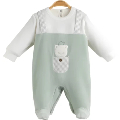 ASKILI CEPLİ KADİFE ERKEK BEBE TULUM 2370