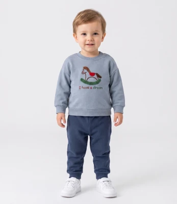AT NAKIŞLI ERKEK BEBE İKİLİ TAKIM 3061