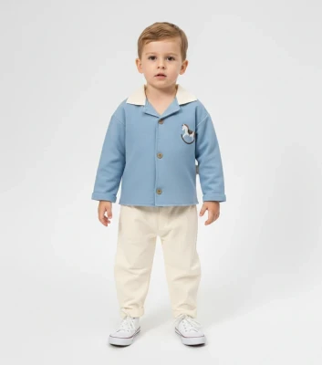 AT NAKIŞLI İKİLİ ERKEK BEBE TAKIM 3019