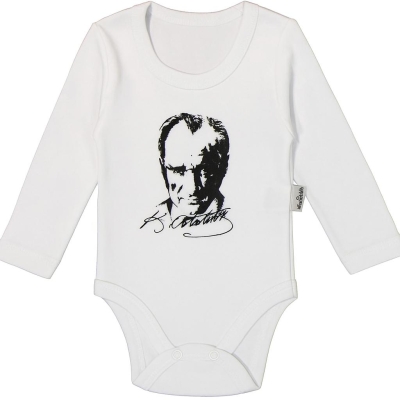 ATATÜRK BASKILI UZUN KOL PENYE BEBE BADİ 3248