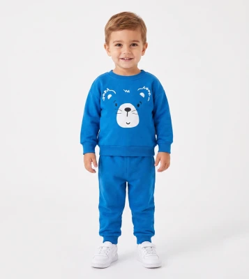 AYICIK BASKILI 2 İP ERKEK BEBE TAKIM 3352