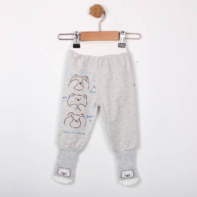 AYICIK BASKILI ÇORAPLI ERKEK BEBE TEK ALT 5365