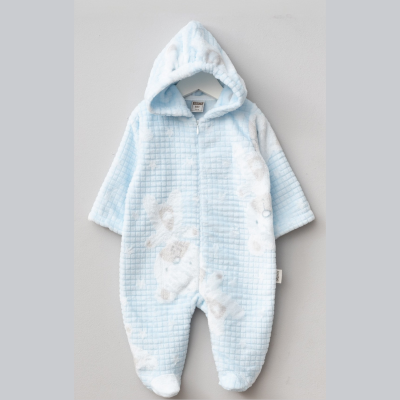 AYICIK BASKILI KADİFE BEBE TULUM 70324