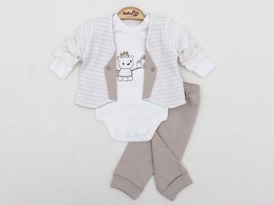 AYICIK DETAYLI CEKET 3 LÜ ERKEK BEBE TAKIM 2303