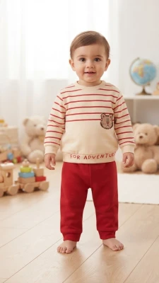 AYICIK NAKIŞLI 2 İP ERKEK BEBE TAKIM 0016