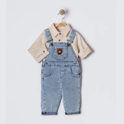 AYICIK NAKIŞLI GÖMLEKLİ BEBE SLOPET 2765