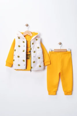 BAL ARISI YELEKLİ 3 LÜ UNISEX BEBE TAKIM 26196
