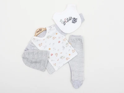 BALIK NAKIŞLI 5 Lİ ERKEK BEBE ZIBIN TAKIM 2321