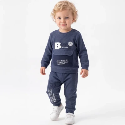 BASKILI CEPLİ İNTERLOK ERKEK BEBE TAKIM 27181