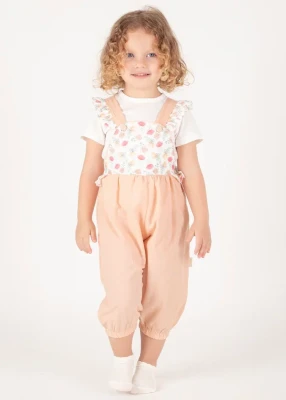 BASKILI KETEN TULUM KIZ BEBE SALOPET TAKIM 3177