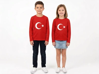 BAYRAK BASKILI ÇOCUK UZUNKOL BADİ 3095