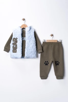 BEAR YELEKLİ 3 İP ERKEK BEBE TAKIM 26221