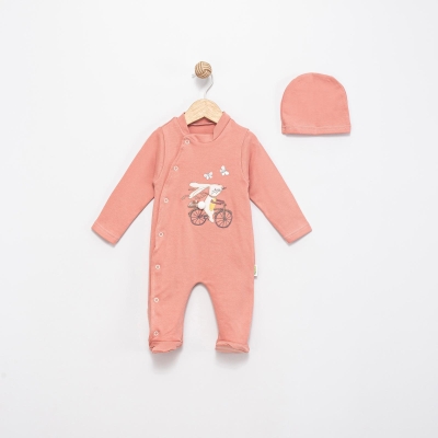 BİSİKLETLİ TAVŞAN NAKIŞLI PENYE BEBE TULUM 1284