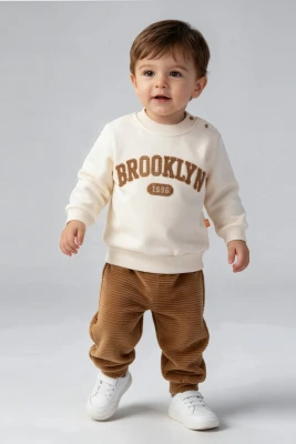 BROOKLYN  KADİFE 3 İP ERKEK BEBE TAKIM  2662