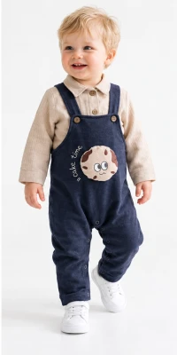 CAKE TİME BASKILI 2 Lİ ERKEK BEBE SLOPET 5005