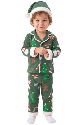 ÇAM AĞAÇLI NOEL ERKEK BEBE PİJAMA TAKIM 8587