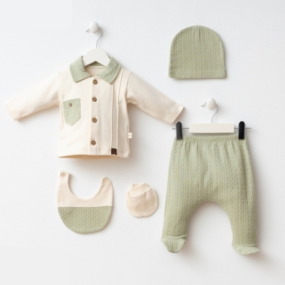 CEP DETAYLI ERKEK 5 Lİ BEBE ZIBIN SET 7087