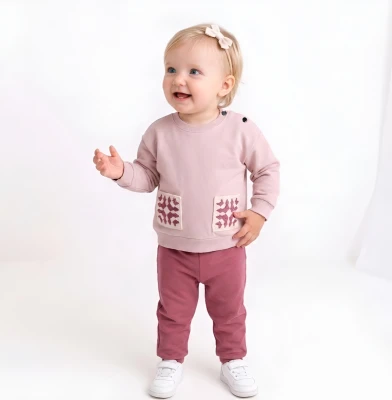 CEP NAKIŞLI İKİ İP KIZ BEBE TAKIM 27702