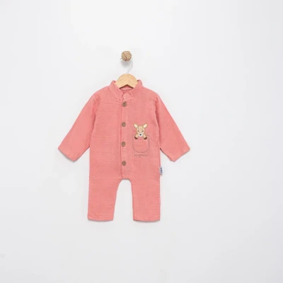 CEP NAKIŞLI MÜSLİN KIZ BEBE TULUM 1370