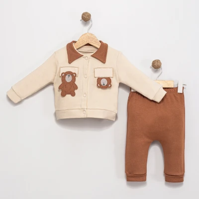 CEPLİ AYI TEMALI 3 LÜ ERKEK BEBE TAKIM 6108