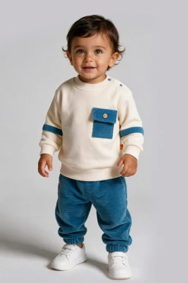 CEPLİ KADİFELİ 3 İP ERKEK BEBE TAKIM 2663