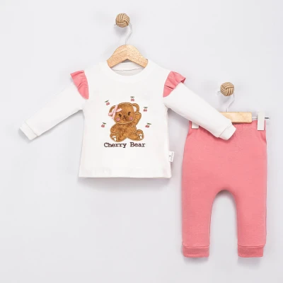 CHERRY BEAR PAMUKLU 2 Lİ KIZ BEBE TAKIM 2048