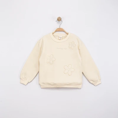 ÇİÇEK APLİKELİ 3 İP KIZ ÇOCUK  SWEAT 0263-3