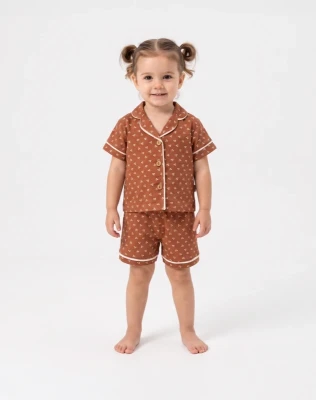 ÇİÇEK BASKILI KIZ BEBE PİJAMA TAKIM 6137