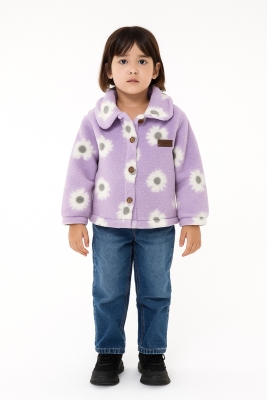 ÇİÇEK BASKILI WELSOFT ÇOCUK HIRKA 381