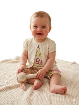 ÇİÇEK BASKILI YELEKLİ KIZ BEBE 2 Lİ TAKIM 14014