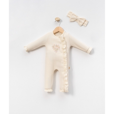 ÇİÇEK BUKETİ NAKIŞLI PENYE BEBE TULUM 1113