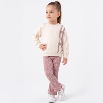 ÇİÇEK DESENLİ FİTİLLİ KIZ ÇOCUK TAKIM 27878