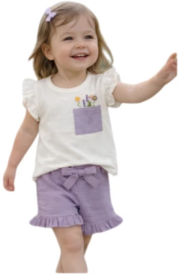 ÇİÇEK DESENLİ KIZ BEBE 2 Lİ TAKIM 1265