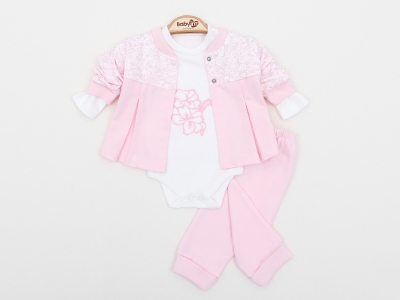ÇİÇEK İŞLEMELİ 3 LÜ KIZ BEBE TAKIM 2266