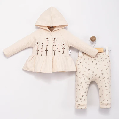 ÇİÇEK MOTİFLİ 3 LÜ KIZ BEBE TAKIM 6099