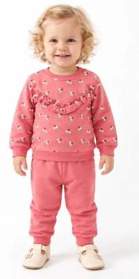 ÇİÇEKLİ 3 İP KIZ BEBE TAKIM 26873
