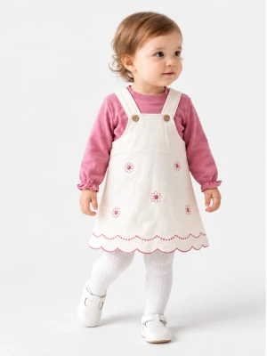 ÇİÇEKLİ KETEN KIZ BEBE ELBİSE 5002