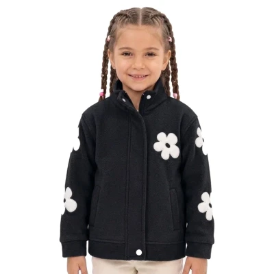 ÇİÇEKLİ KIZ ÇOCUK POLAR CEKET R26681