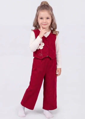 ÇİÇEKLİ YELEKLİ KIZ ÇOCUK TAKIM 5208