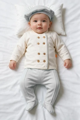 ÇİFT DÜĞMELİ PAMUKLU 5 Lİ ERKEK BEBE ZIBIN SET 6278