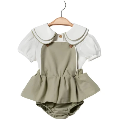 ÇİFT YAKA DETAYLI KIZ BEBE 2 Lİ TAKIM 0559
