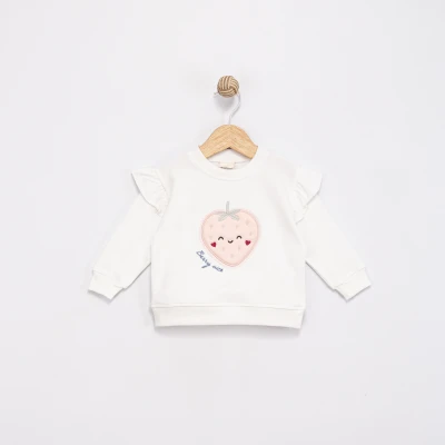 ÇİLEK APLİKELİ KIZ BEBE SWEAT 0328-1