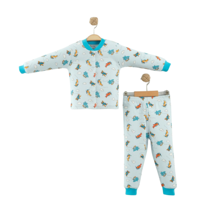 ÇITÇITLI UÇAK BASKILI BEBE PİJAMA TAKIM 00560