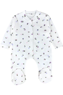 ÇITIR ÇİÇEK BASKILI PENYE BEBE PATİKLİ TULUM 100538