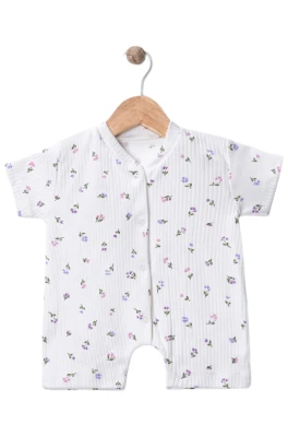 ÇITIR ÇİÇEK BASKILI ŞORTLU PENYE BEBE TULUM 300020