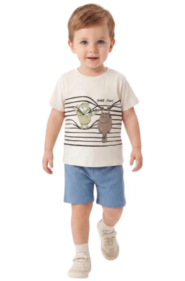 ÇİZGİLİ KARAKTERLER BASKILI ERKEK BEBE TAKIM 7024