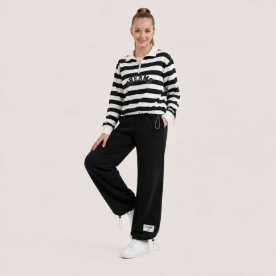 ÇİZGİLİ POLO YAKA 2 İP KIZ ÇOCUK TAKIM R26497